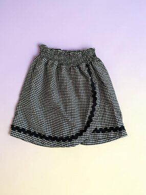 DEJA BLUE Black White Stretch High Waist Gingham Skort Size Medium